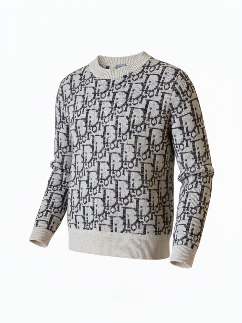 Dior Cream and Black Monogram Crewneck Sweater